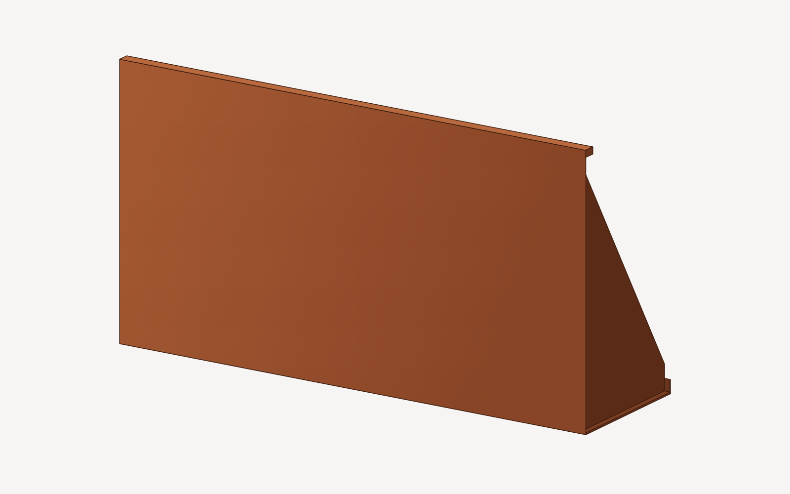 Stützmauer Cortenstahl 100 cm (Darstellung)