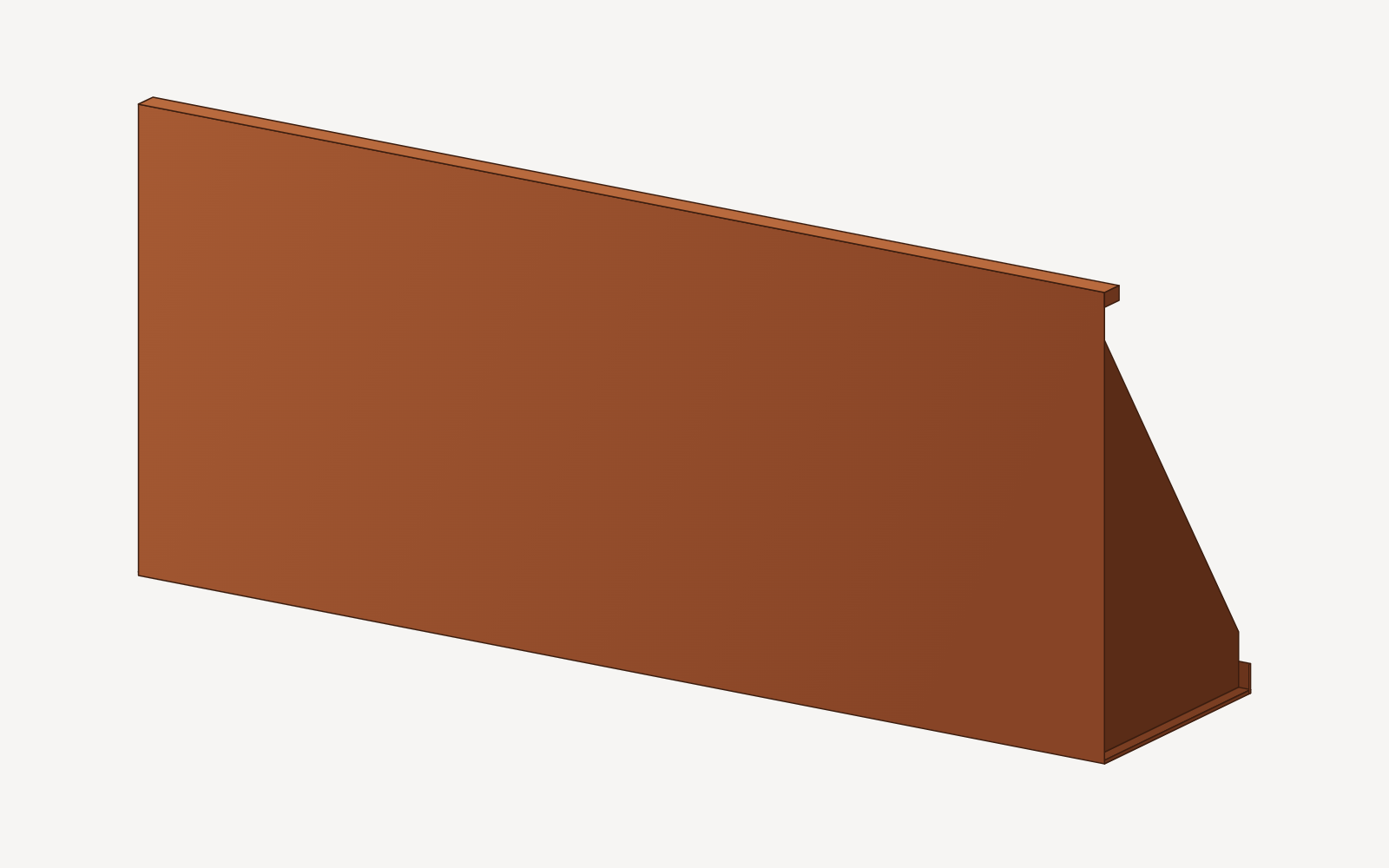 Stützmauer Cortenstahl 80 cm (Darstellung)